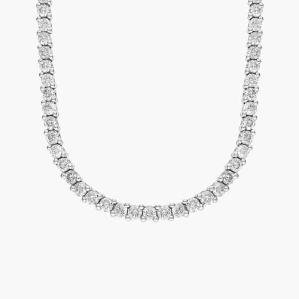 Diamond Two Prong Eternity Necklace In 14k White Gold (3 Ct. Tw.)